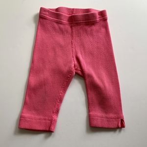 Hanna Andersson 80 Pink Ribbed Knit Capri Leggings